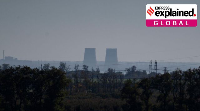 File photo of the Zaporizhzhia nuclear power plant seen from around twenty kilometers away in an area in the Dnipropetrovsk region, Ukraine. (AP)