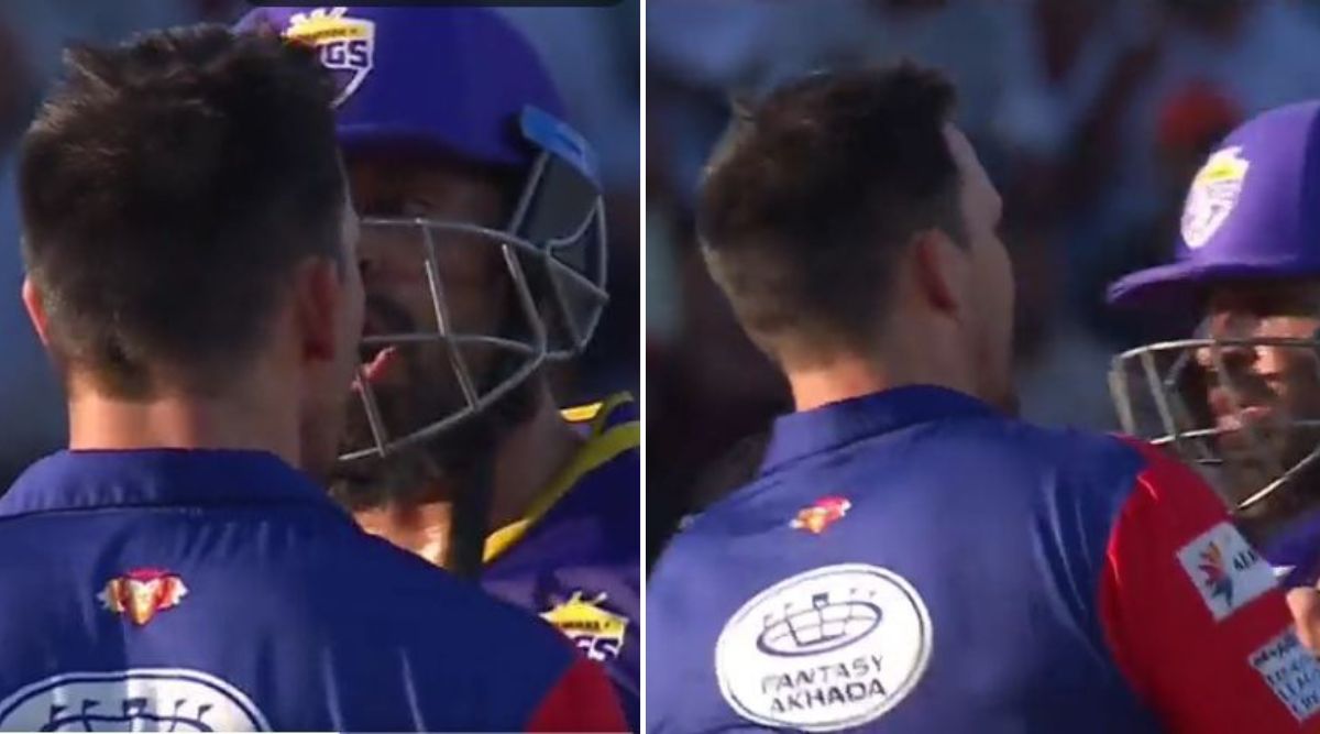 Watch: Mitchell Johnson and Yusuf Pathan engage in ugly mid-pitch altercation in Legends League Cricket game | Sports News,The Indian Express