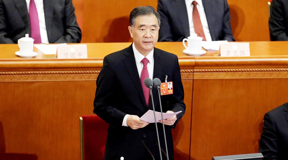 Wang Yang, newly elected chairman of the Chinese People's Political Consultative Conference (CPPCC), speaks during the closing session of the CPPCC at the Great Hall of the People in Beijing, China, March 15, 2018. (Reuters)