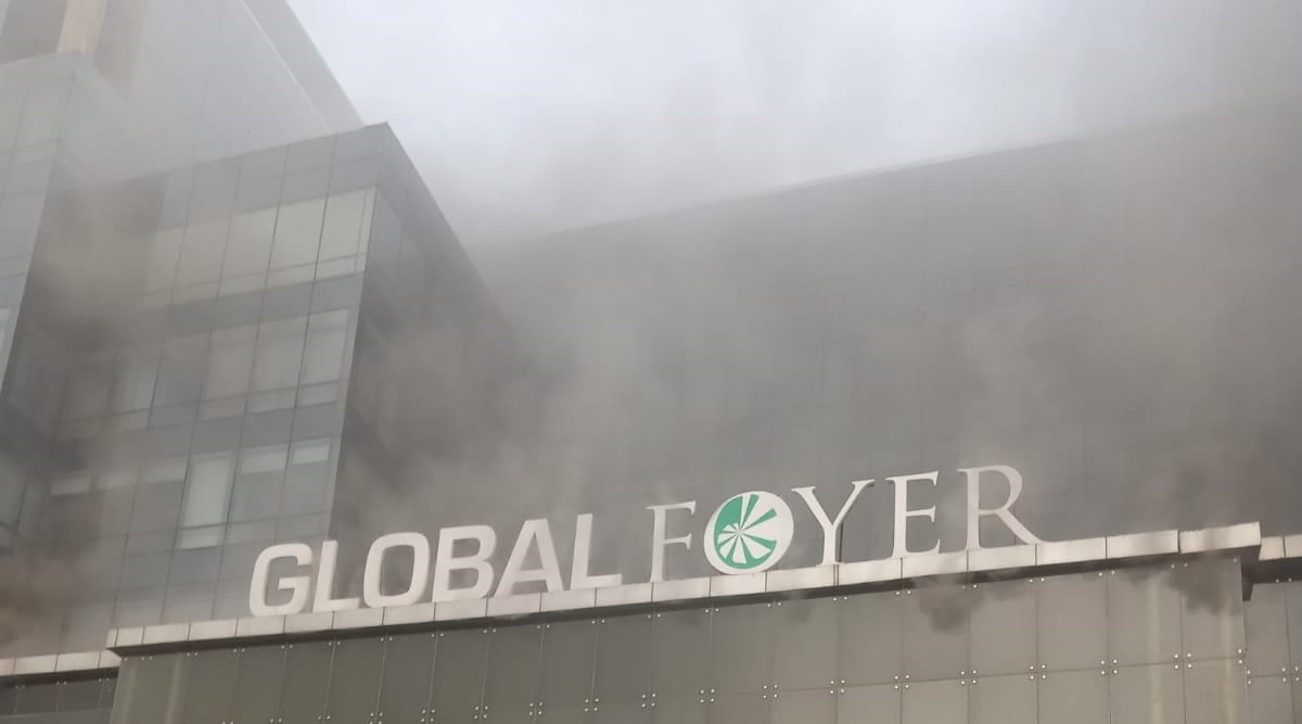 Sources said the fire was reported at 5.40 am, following which at least ten fire tenders and a hydraulic crane were pressed into service. (Image source: Fire department)
