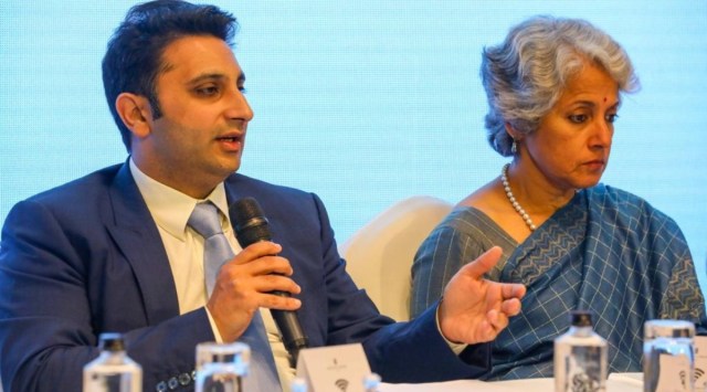 Adar Poonawalla, CEO, Serum Institute of India and Soumya Swaminathan, Chief Scientist, WHO addressing the media during the inauguration of ‘Global Equity and Timely Access. Covid 19 and beyond’, a three day DCVMN’s ( Developing country’s Vaccine  Manufactures Network ) meet at Hotel Ritz Carlton on Thursday. (Express photo by Arul Horizon. 20/10/2022, Pune)