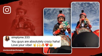 Woman eats burger while skydiving, adventure sports, food, burger, whopper, Burger King, Impossible Foods, Mckenna Knipe, skydiver, viral, trending