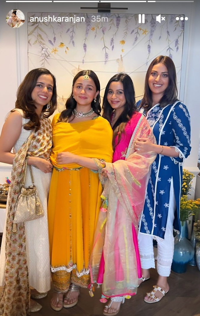 Alia Bhatt flaunts pregnancy glow at her baby shower; sister Shaheen Bhatt, mother-in-law Neetu Kapoor join her. See pictures