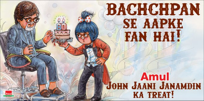Amul butters Amitabh Bachchan with a yummy funny birthday treat | Trending  News,The Indian Express