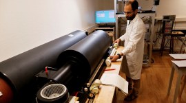 oav Vaknin of the Institute of Archaeology at Tel Aviv University and the Paleomagnetic lab at the Hebrew University of Jerusalem arranges samples from an archaeological site