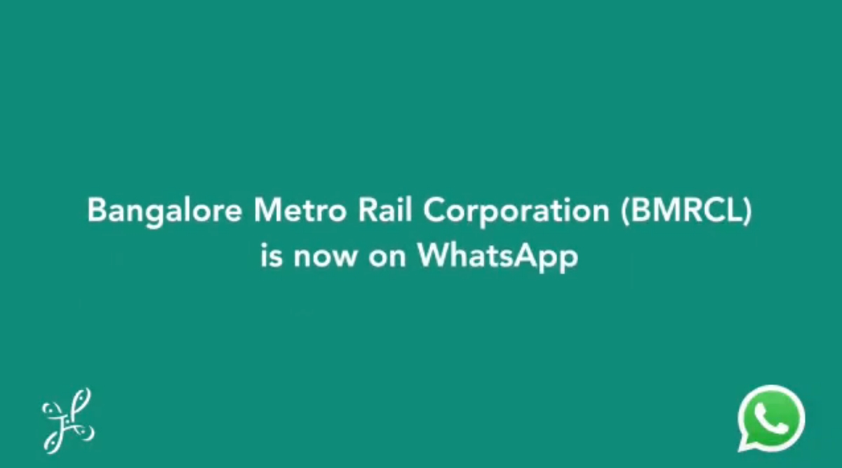 Bangalore Metro Rail Corporation introduces WhatsApp-based