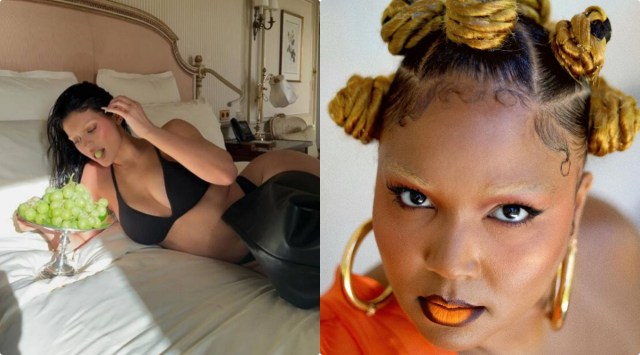 Celebrities that took the bleached brow trend and made it fashion. 
Pictured: Kylie Jenner (left) and Lizzo (right).
Source: Kylie Jenner, Lizzo/Instagram