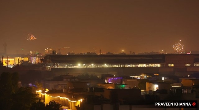 Firecrackers on the occasion of Diwali in Delhi (Express photo by Praveen Khanna)
