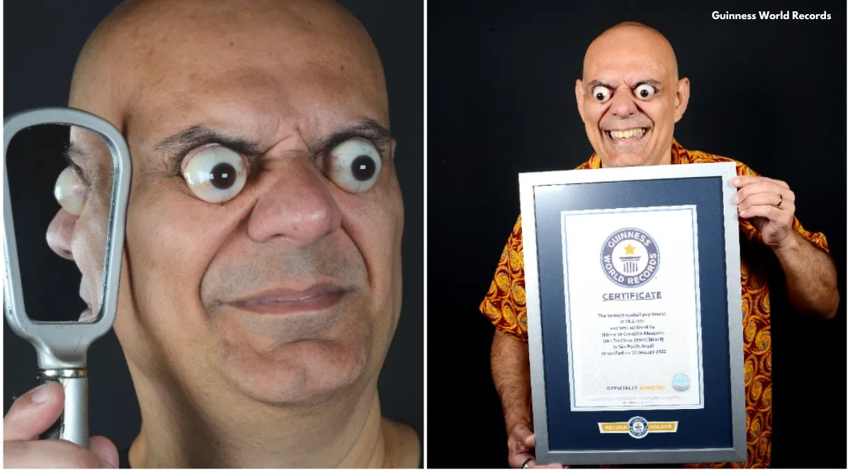 Brazilian man breaks Guinness World Record for 'farthest eyeball pop' |  Trending News,The Indian Express