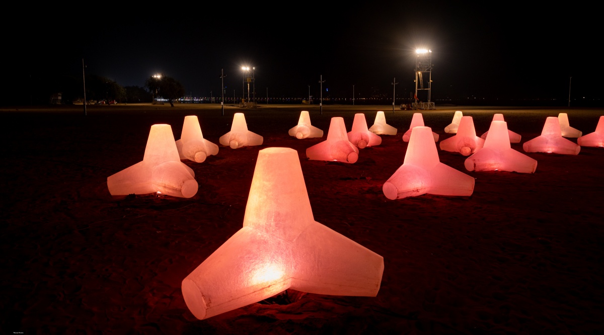 Around Town: Glow-in-the-dark tetrapods light up Girgaum Chowpatty