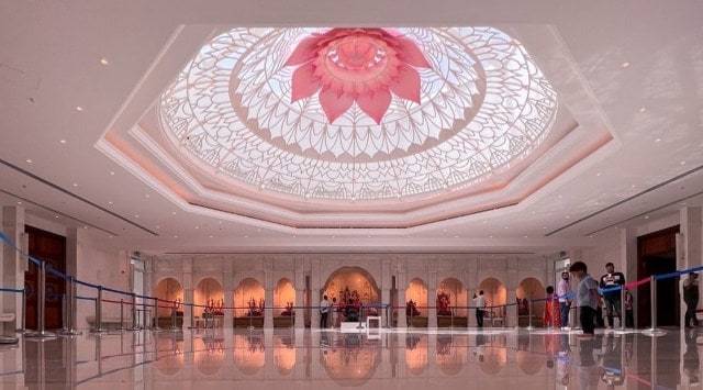 A glimpse of the interior of the Hindu temple in Dubai. 