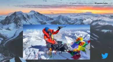 Harsh goenka, harsh goenka tweets, Mount Everest, mt Everest drone video, viral drone video mount everest, indian express