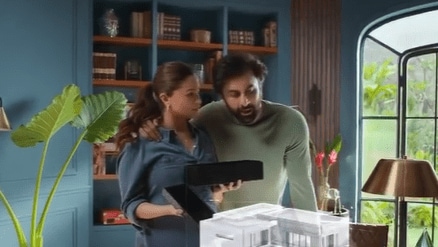 Alia Bhatt and Ranbir Kapoor in a screenshot from their new commercial.
