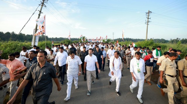 The Bharat Jodo Yatra in Karnataka (Photo source: KPCC)