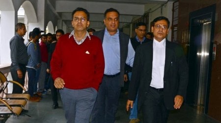 Former Himachal Pradesh IG ZH Zaidi (in blue )(Express/photo)