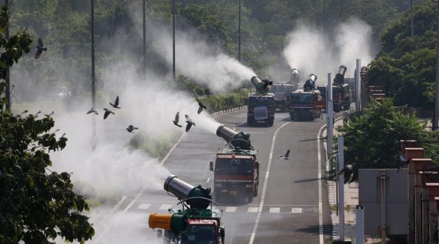Anti-smog guns will be deployed from 10 am to 6 pm. (Express Photo by Praveen Khanna)
