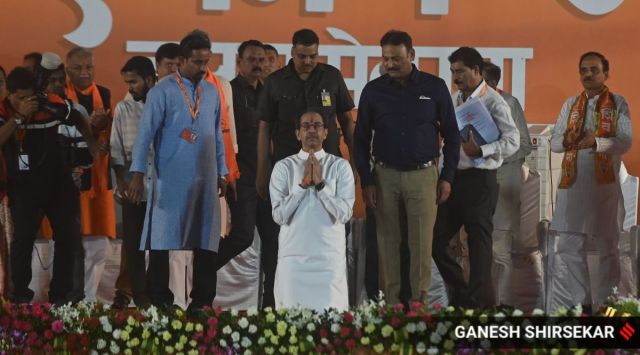 Shiv Sena chief Uddhav Thackeray’s rally at Shivaji Park. (Express photo by Ganesh Shiresekar)