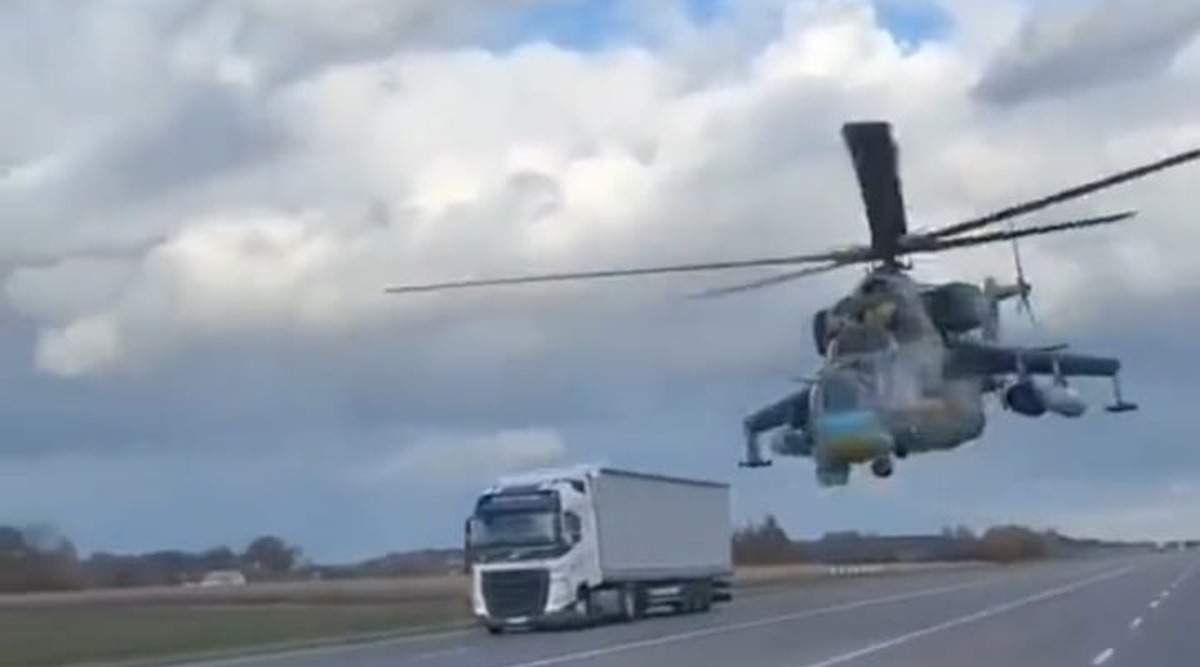 Watch: Helicopter narrowly misses car on road; ‘welcome to Ukraine ...