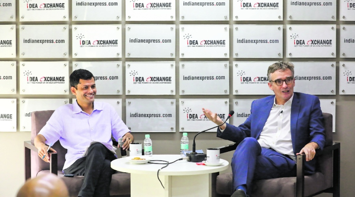 British High Commissioner Alexander Ellis was in conversation with Deputy Chief of Bureau Shubhajit Roy