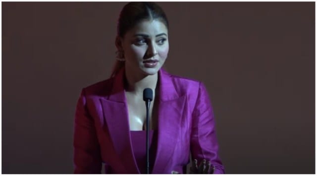 Urvashi Rautela delivers a TEDx Talk. (Photo: TEDx/YouTube)