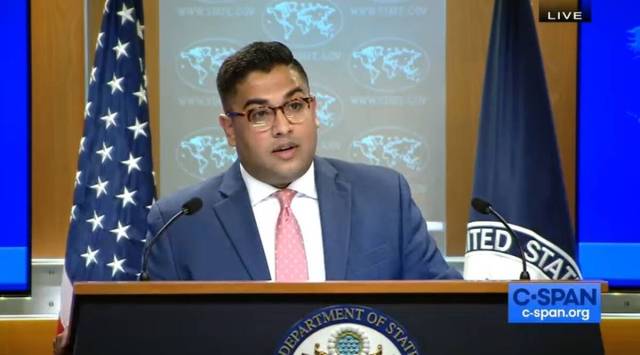 US State Department's Deputy Spokesperson Vedant Patel (Twitter/@MattHill46)