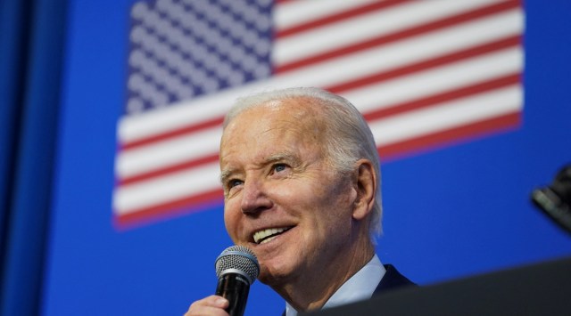 U.S. President Joe Biden delivers remarks at a Democratic Party of New Mexico campaign rally for Incumbent New Mexico Governor Michelle Lujan Grisham, a Democratic candidate for reelection, and other New Mexico Democrats at the Gallegos Community Center in Albuquerque, New Mexico, U.S., November 3, 2022. (Reuters)