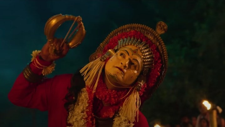 A still from Kantara song Varaha Roopam