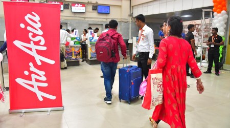 FILE-passengers are in a line infront of Air Asia officials, for the first flight from Agartala.  Low cost carrier Air Asia has began operations in Tripura from 20.10.19 (Express/FIle photo by Abhisek Saha) 