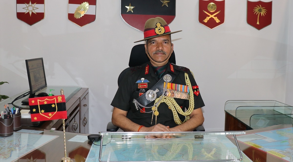 Lt General Ajai Kumar Singh has vast operational experience in serving across domains and terrains, including counterinsurgency environments, high altitude, icy glaciated regions and the desert sectors. (Express photo)