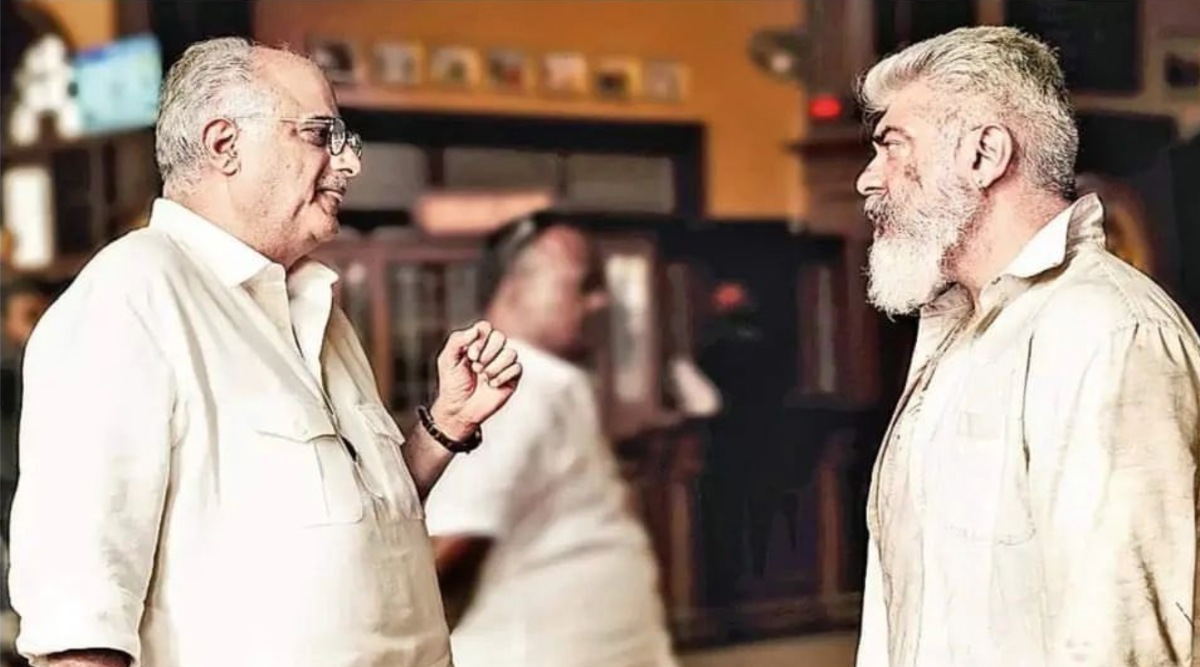 Ajith looks rugged in new BTS pic with Boney Kapoor on sets of ...