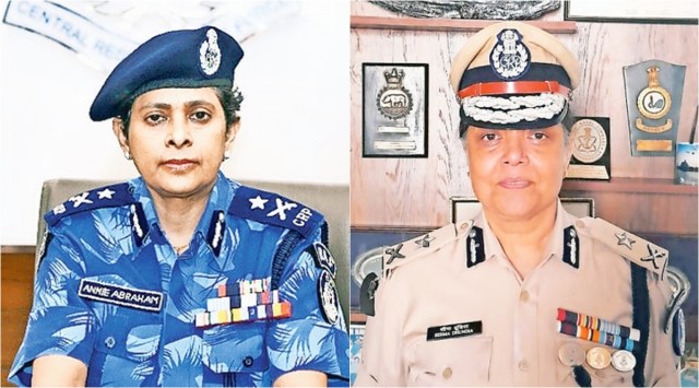 Annie Abraham (left) has been made IG of the Rapid Action Force (RAF), the specialised anti-riots unit.  Seema Dhundia has been posted as Bihar sector IG.