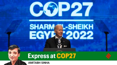 President Joe Biden speaks at the COP27 UN Climate Summit on Friday. (Photo: AP)