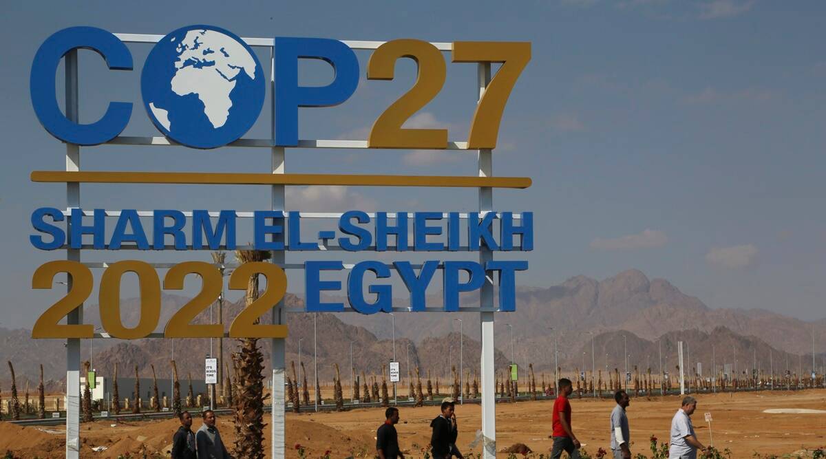 Peace Road in Sharm el-Sheikh, Egypt, ahead of COP27. (AP Photo)