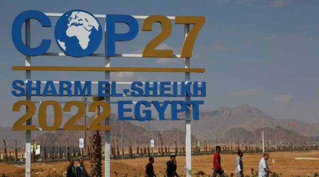 Peace Road in Sharm el-Sheikh, Egypt, ahead of COP27. (AP Photo)