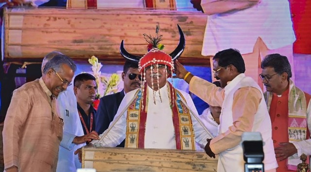 Chhattisgarh Chief Minister Bhupesh Baghel at the inauguration of the Tribal Dance festival in Raipur. (PTI Photo)