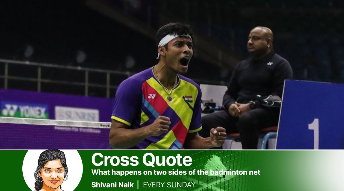 Chirag Shetty reacts after winning a point. (Courtesy: Badminton Photo)