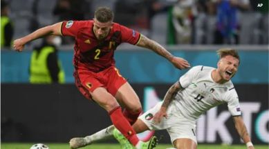 Italië Ciro Immobile nepblessure, Euro 2020 Italië vs België, voetbalwedstrijden, grappige voetbalvideo's, virale voetbalvideo's, India Express