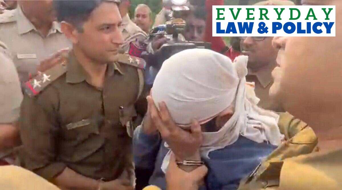 Aaftab Amin Poonawala, accused to have murdered his live-in partner Shraddha Walkar, being brought to the Mehrauli forest area, in New Delhi, Tuesday, Nov. 15, 2022. Poonawalla allegedly chopped Walkar's body into nearly 35 pieces, kept them in a fridge for almost three weeks and then dumped them across the city over several days, according to police. (PTI Photo)