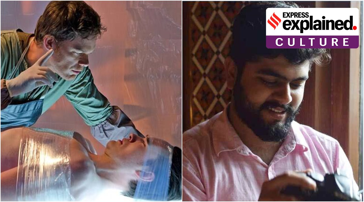 A scene from Dexter; accused in the Delhi murder case, Aaftaab Poonawala
