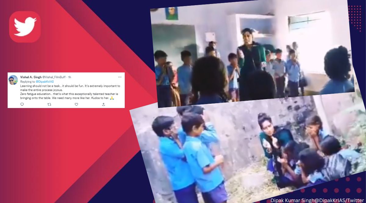 teacher plays with student, Bihar teacher, Bihar teacher plays with students, indian express