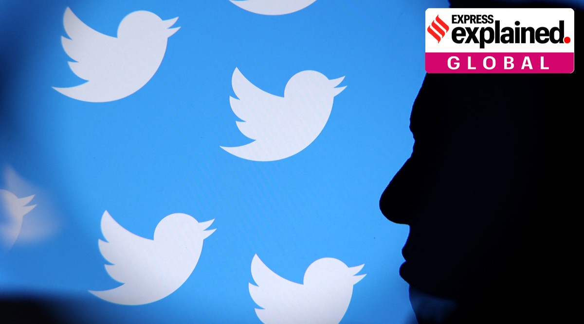 Elon Musk photo and Twitter logo are seen through magnifier in this illustration taken November 4, 2022. (REUTERS/Dado Ruvic/Illustration)