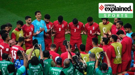 Iran's players pray ahead of the World Cup group B soccer match between England and Iran at the Khalifa International Stadium in Doha, Qatar, Monday, Nov. 21, 2022. (AP Photo)