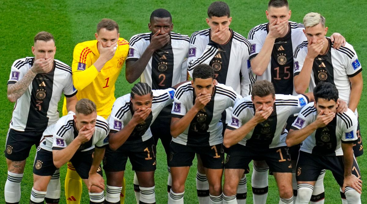 World Cup: Germany players cover mouths in team photo in match against Japan - The Indian Express