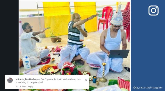 Groom works on laptop at his wedding, Internet divided, toxic work culture, work from home, Kolkata, Calcutta, wedding, India, viral, trending, Indian Express