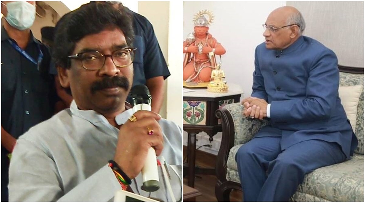 This is a combination image of Jharkhand Chief Minister Hemant Soren (L) and Governor Ramesh Bias (R). The alleged office of profit case is the latest dispute between them. (FILE)