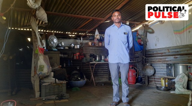 Mahendrabhai Patni at his house in Gandhinagar. (Express  Photo by Avinash Nair)