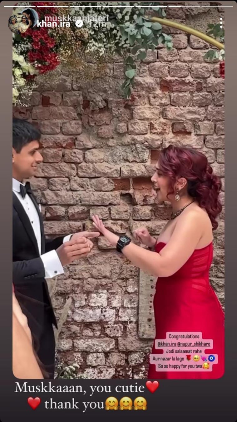 Ira Khan news, Ira Khan and Aamir Khan, Ira Khan engaged, Ira Khan-Nupur Shikhare engagement, celeb fashion, indian express news