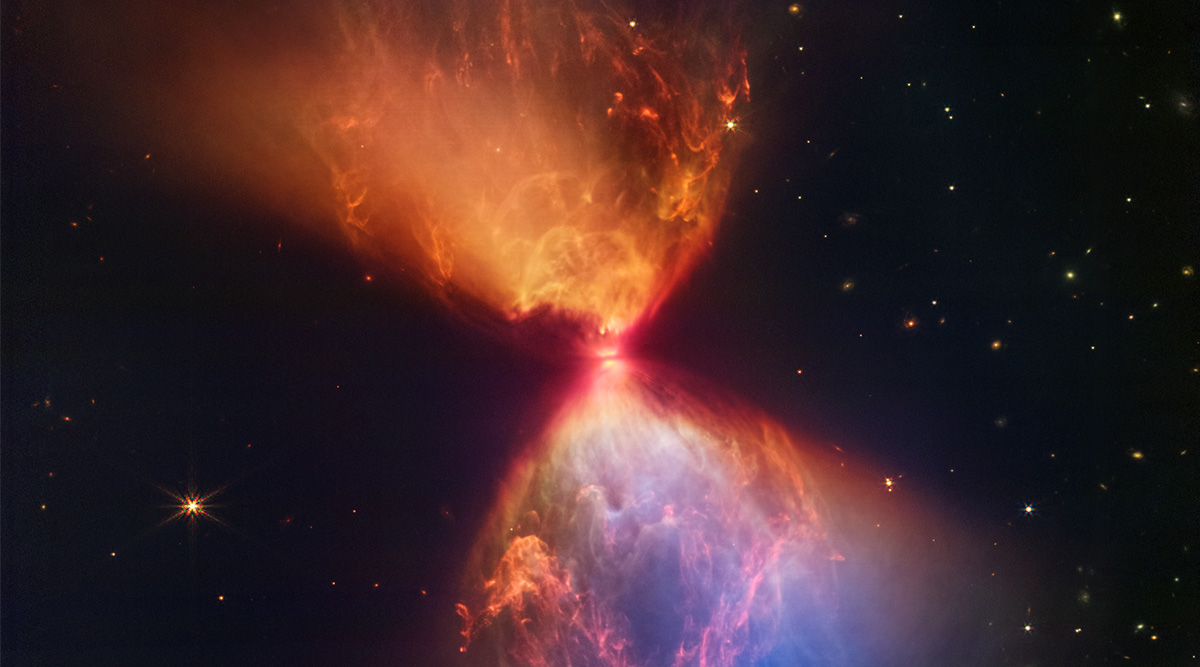 James Webb 망원경은 별 형성의 “불 같은 모래시계”를 포착합니다.
