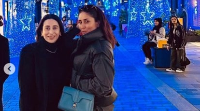 414px x 230px - Fashionable sister-duo Kareena, Karishma are glam goals in new pics from  recent outing | The Indian Express