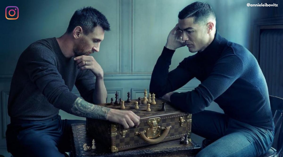 The Football Arena - Lionel Messi and Cristiano Ronaldo both just posted a  photo of them playing a game of chess in an ad for Louis Vuitton on  Instagram..😍